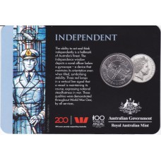 2018 20¢ ANZAC Spirit - Independent Carded/Coin